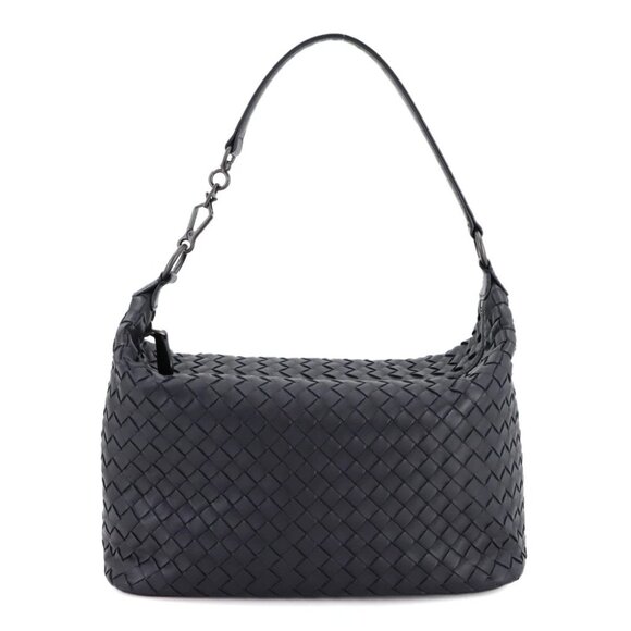 BOTTEGA VENETA Intrecciato Hand Bag Lether Navy Purse 90280555 - Picture 1 of 8